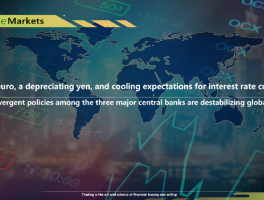 A rising euro, a depreciating yen, and cooling expectations for interest rate cuts: divergent policies among the three major central banks are destabilizing global markets